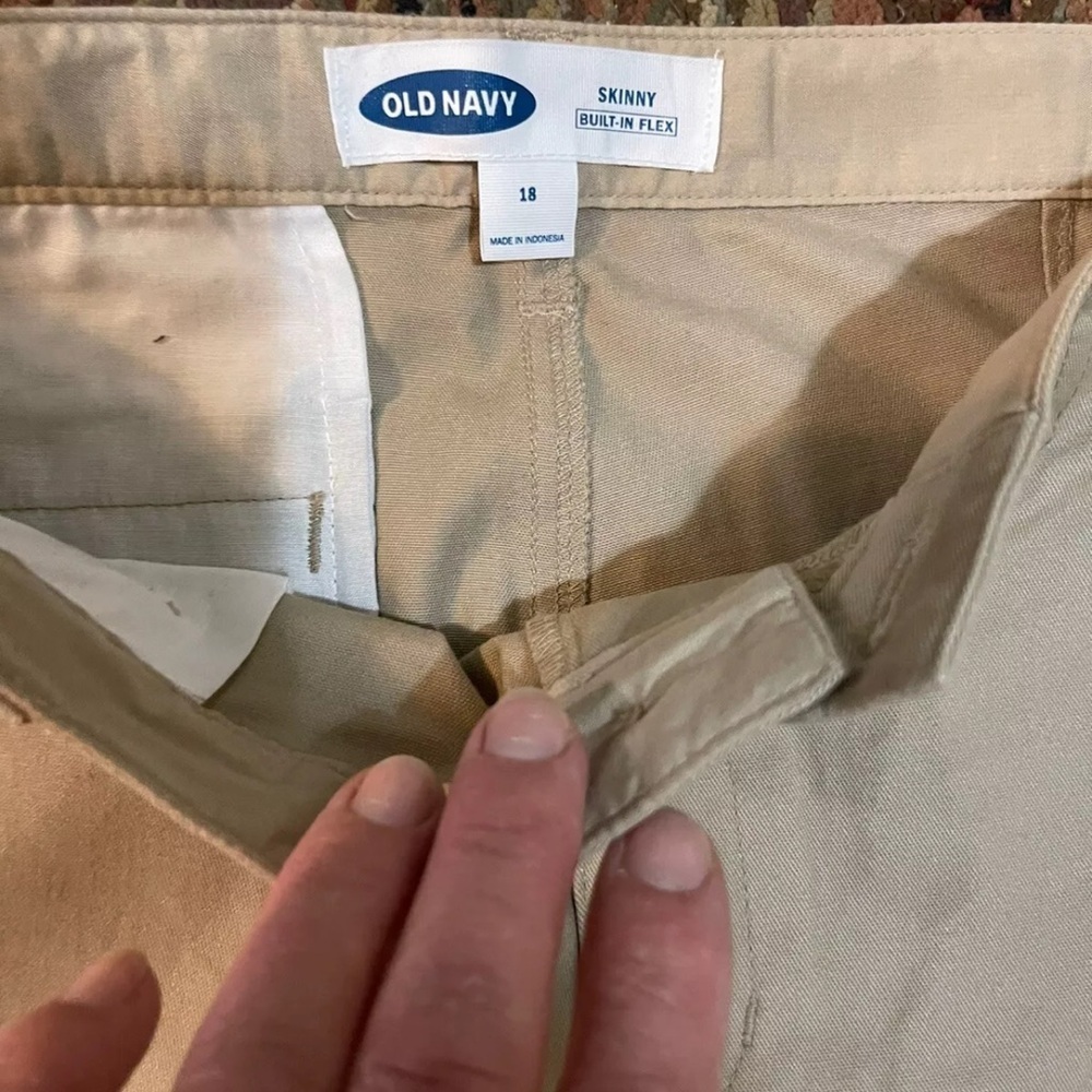 OLD NAVY SKINNY BUILT-IN FLEX Pants cream Teens Size 18 - Picture 2 of 6